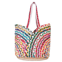 Nature's Carryall Recycled Jute Tote Bag Organic Multicolor | LB-666