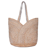 Nature's Carryall Recycled Jute Tote Bag Organic Multicolor | LB-666