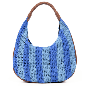 Willow Raffia Stripe Hobo Bag