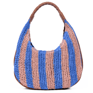 Willow Raffia Stripe Hobo Bag