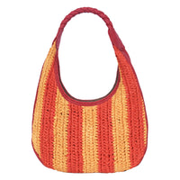 Willow Raffia Stripe Hobo Bag