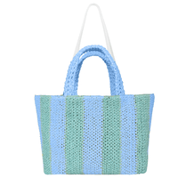 Lyra Raffia  Large Tote Bag Double Color Bag