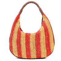 Willow Raffia Stripe Hobo Bag