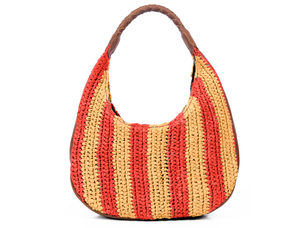 Willow Raffia Stripe Hobo Bag