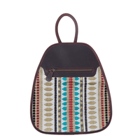 Hampshire Backpack Jacquard with Leather - Brown