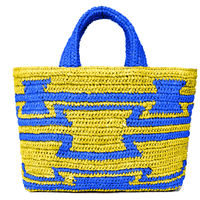 Rustic Raffia Aztec Tote