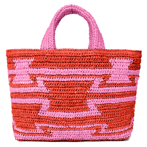 Rustic Raffia Aztec Tote