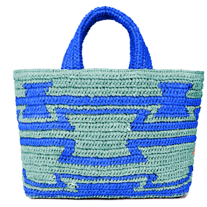 Rustic Raffia Aztec Tote