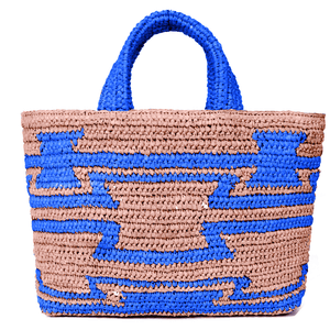 Rustic Raffia Aztec Tote