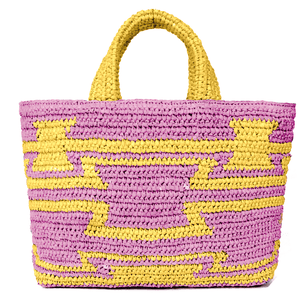Rustic Raffia Aztec Tote