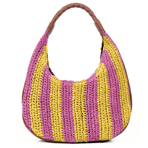 Willow Raffia Stripe Hobo Bag