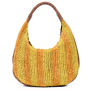 Willow Raffia Stripe Hobo Bag