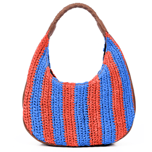 Willow Raffia Stripe Hobo Bag