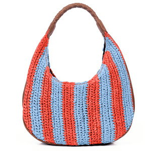 Willow Raffia Stripe Hobo Bag