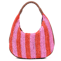 Willow Raffia Stripe Hobo Bag