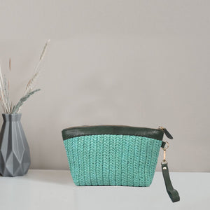 Raffia Leather Pouch | LB-762