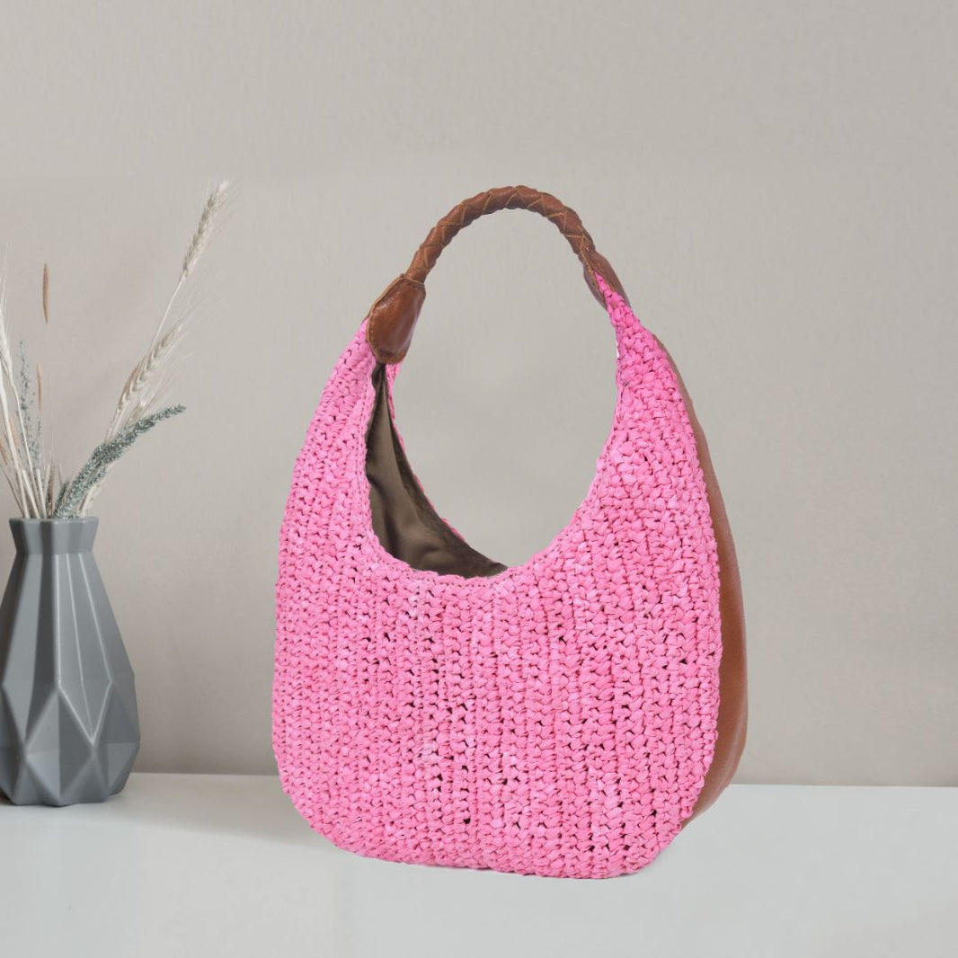 San Jose Raffia Solid Hobo Bag | LB-606Solid