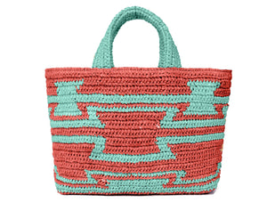 Rustic Raffia Aztec Tote