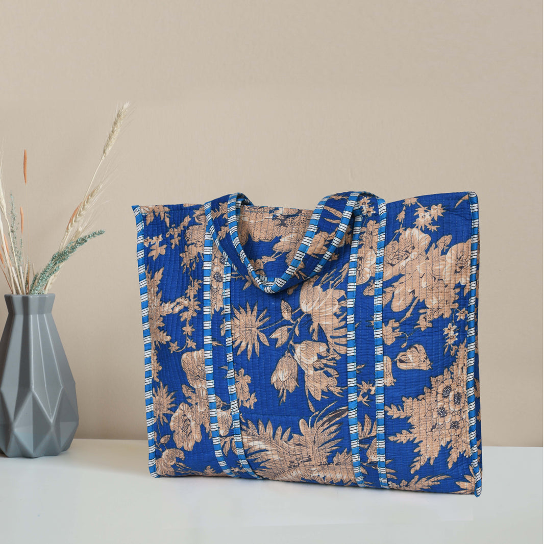 Quilted Cotton Tote Bags - Beige (Copy)