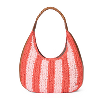 Willow Raffia Stripe Hobo Bag