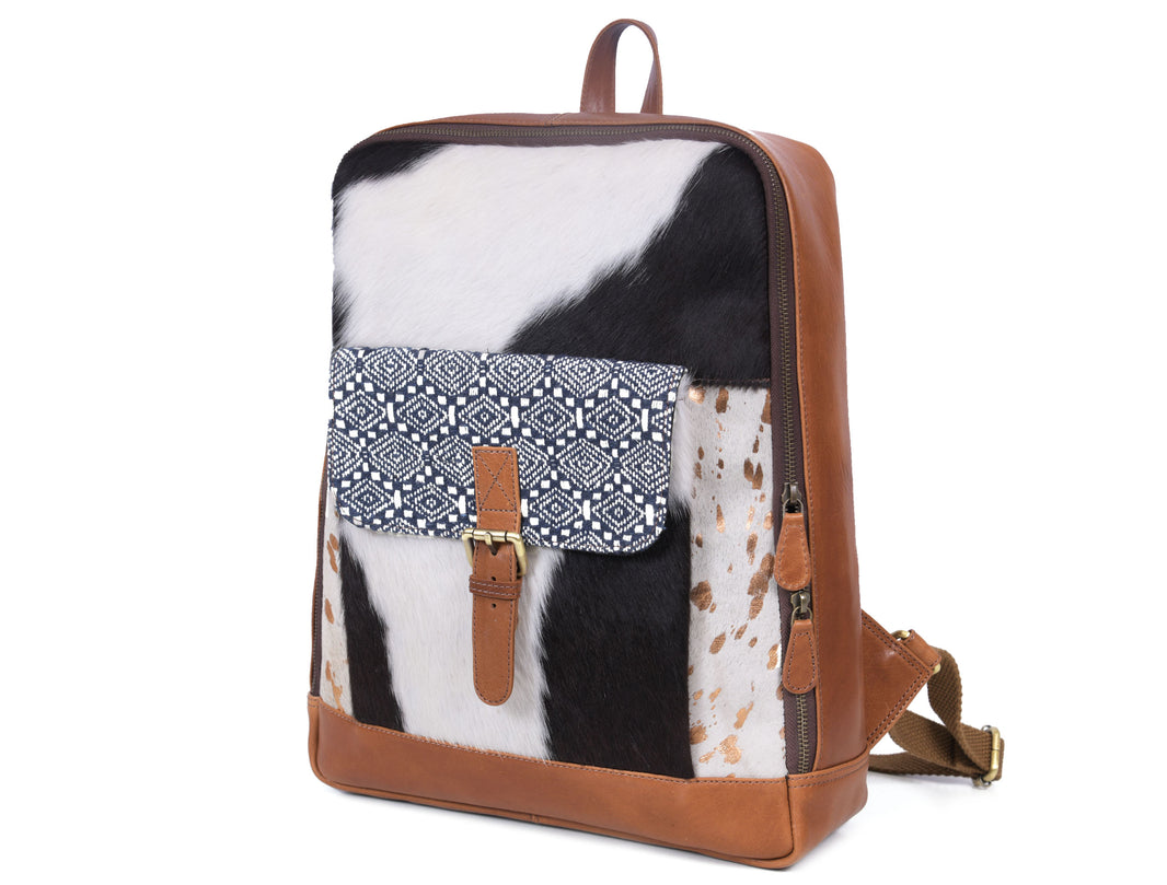 Fresno Metallic Backpack Hair On Hide & Leather
