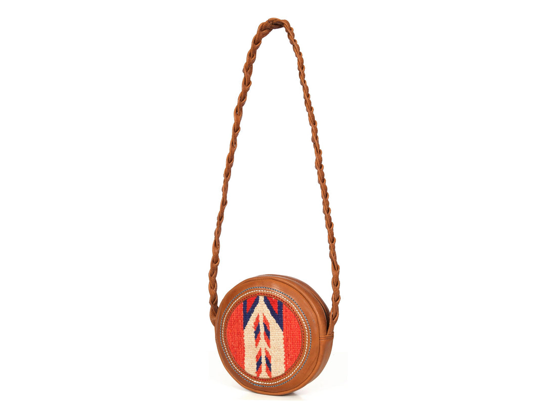Denver Kilim Leather Round Crossbody Bag