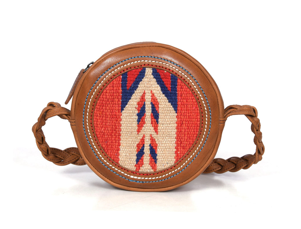 Denver Kilim Leather Round Crossbody Bag