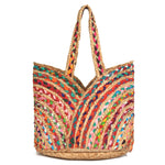 Nature's Carryall Recycled Jute Tote Bag Organic Multicolor | LB-666