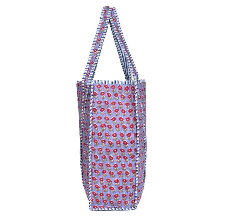 Quilted Cotton Tote Bags - Violet