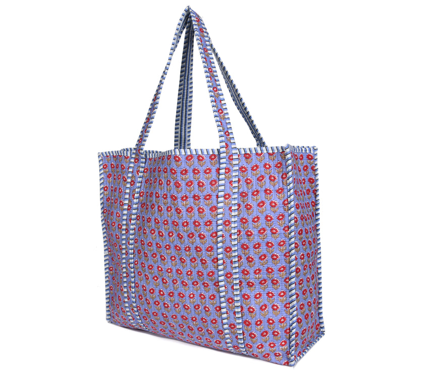 Quilted Cotton Tote Bags - Violet