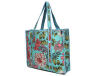 Quilted Cotton  Tote Bags - Pink Flower