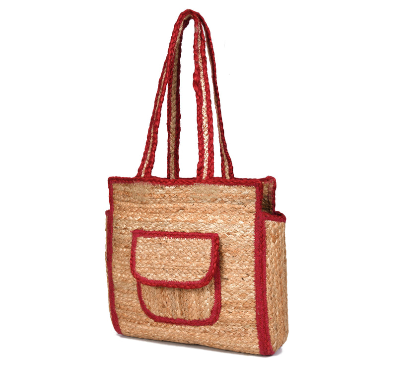 Urban Eco Jute  Tote Bags - Red