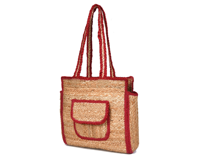 Urban Eco Jute  Tote Bags - Red