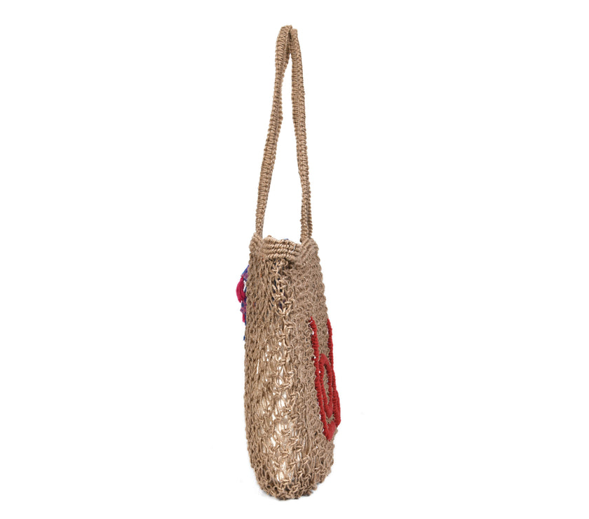 Woven Jute Tote Bag - Love | LB - 858