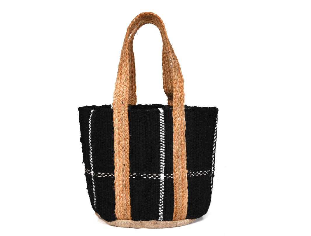 Midnight Waves Jute Tote Bag