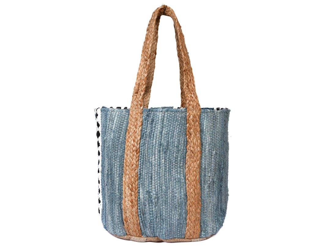 Jute Tote Bag  - Blue