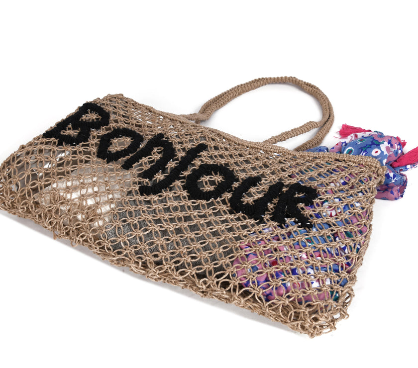 Woven Jute Tote Bag - Love | LB - 857