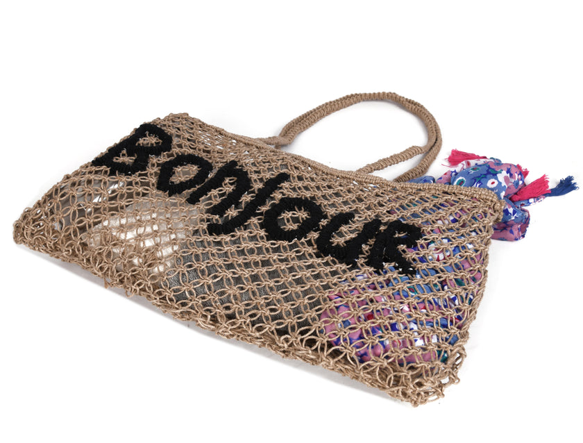 Woven Jute Tote Bag - Love | LB - 857