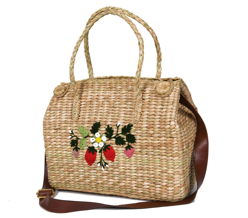 Nature Nest Shopper Handwoven Embroidered Handbag