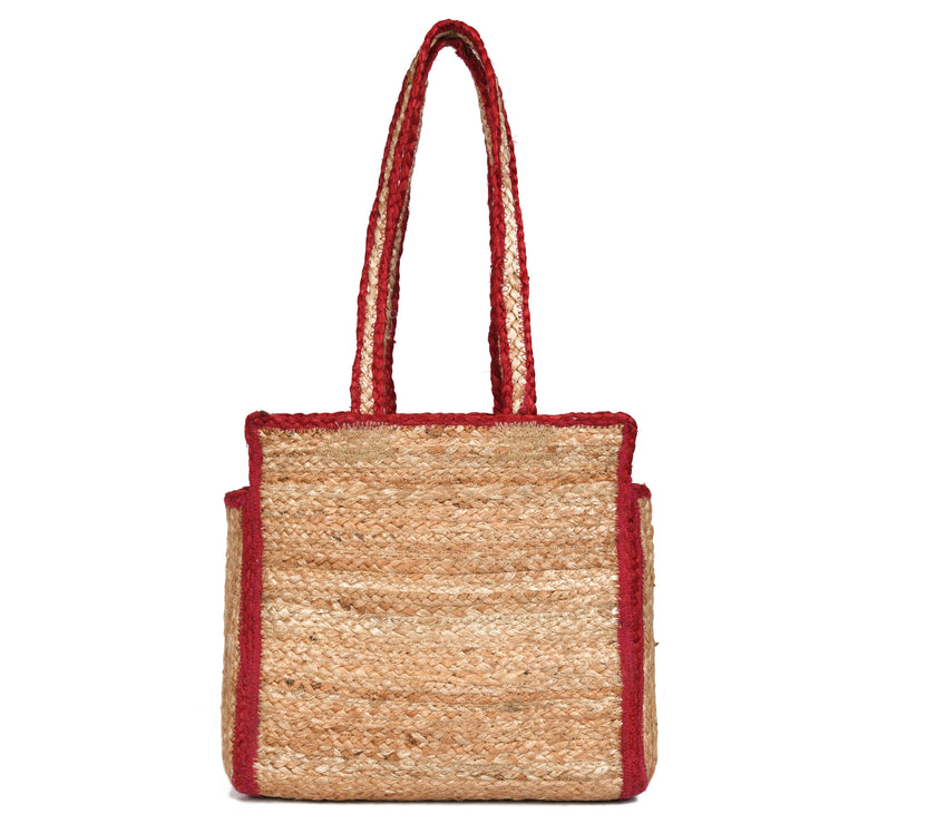 Urban Eco Jute  Tote Bags - Red