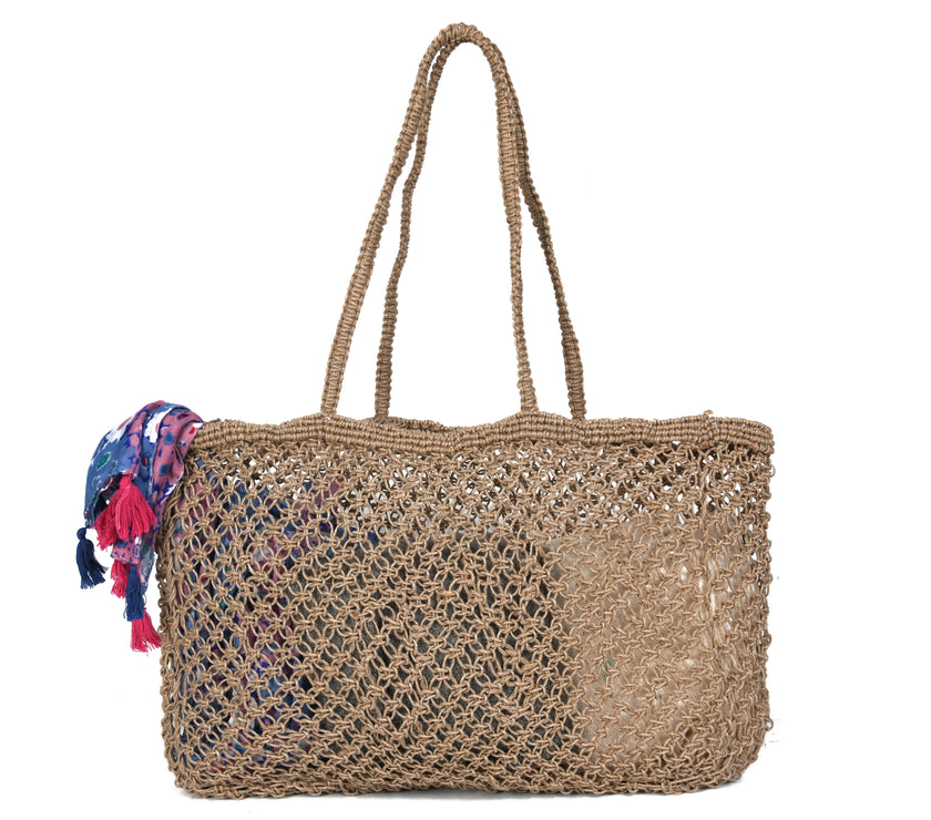 Woven Jute Tote Bag - Love | LB - 858