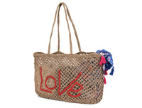 Woven Jute Tote Bag - Love | LB - 858