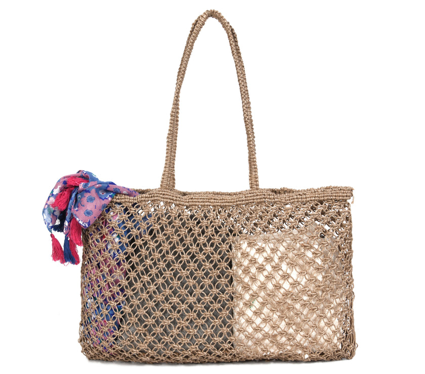 Woven Jute Tote Bag - Love | LB - 857