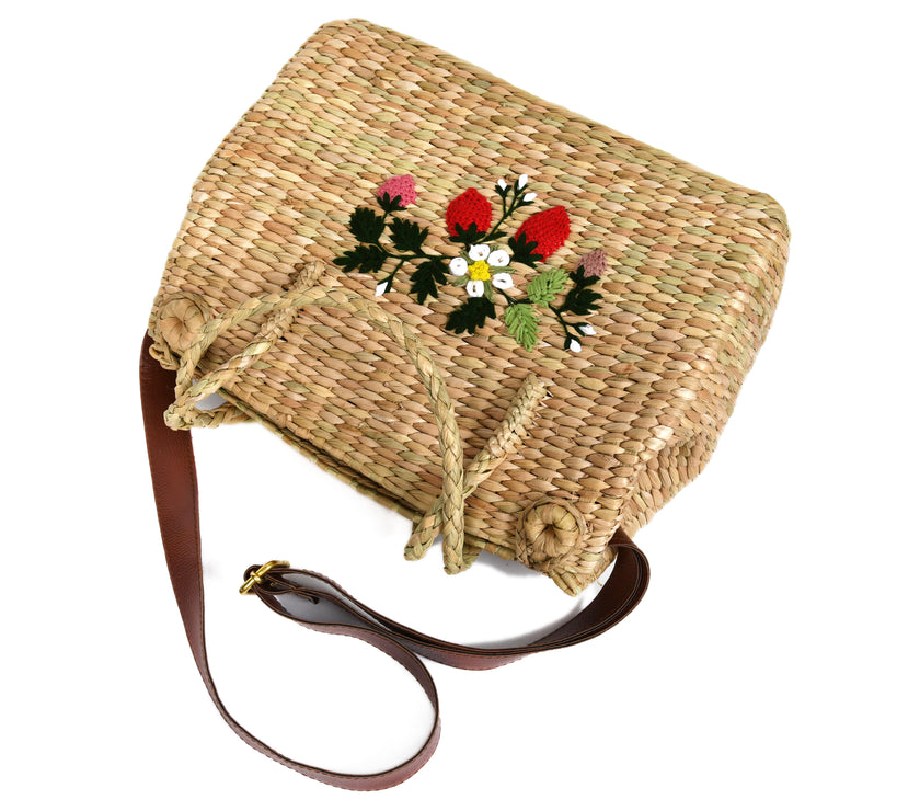 Nature Nest Shopper Handwoven Embroidered Handbag