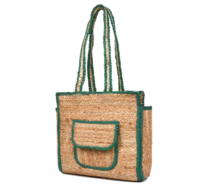 Urban Eco Jute  Tote Bags - Turquoise