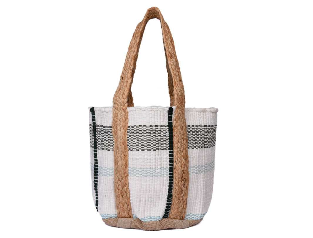 Jute Tote Bag  - White