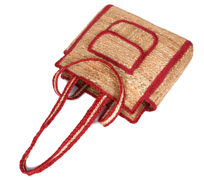 Urban Eco Jute  Tote Bags - Red