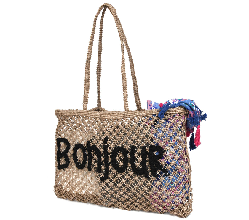 Woven Jute Tote Bag - Love | LB - 857