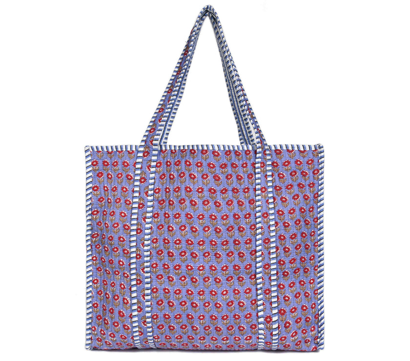 Quilted Cotton Tote Bags - Violet