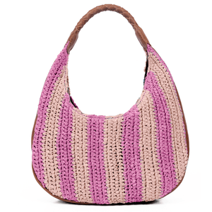 Willow Raffia Stripe Hobo Bag